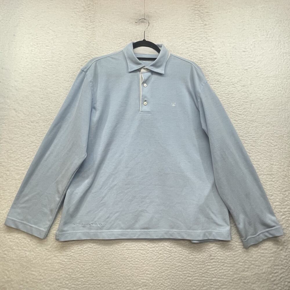 Van Laack Shirt Mens XL Blue Polo Lufthansa First Class Crew Long Sleeve Preppy